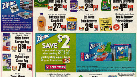 ShopRite Ziploc 'Back to School' Features