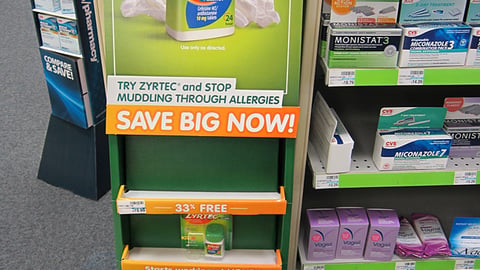 Zyrtec 'Save Big Now' Shipper 