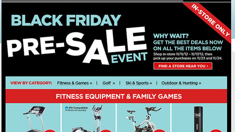 Sports Authority 'Black Friday Pre-Sale' Landing Page