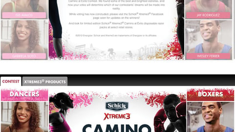 Schick Xtreme 3 'Camino al Exito' Contest Pages