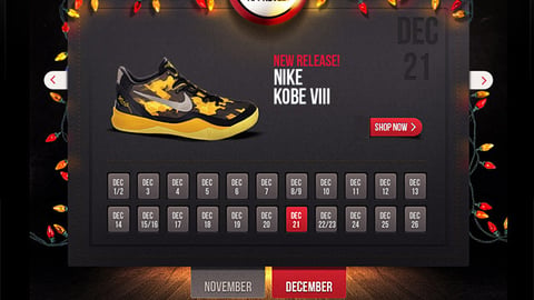 Foot Locker 'Holiday Approved' Calendar Page
