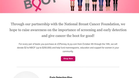 JCPenney 'Early Detection' Landing Page