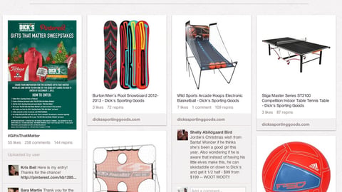 Dick's 'Gifts that Matter' Pinterest Board