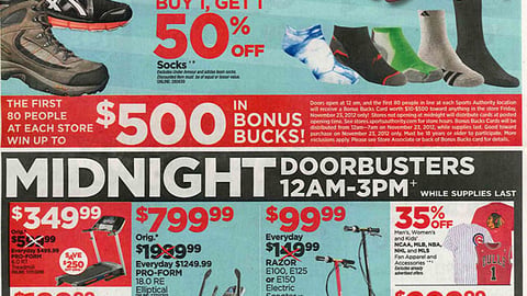 Sports Authority Black Friday Features