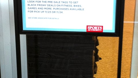 Sports Authority 'Black Friday Pre-Sale' Stanchion Sign