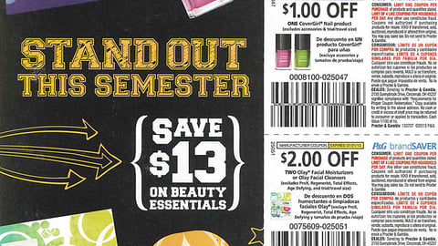 P&G 'Stand Out This Semester' FSI