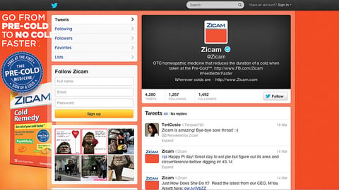 Zicam Twitter Feed