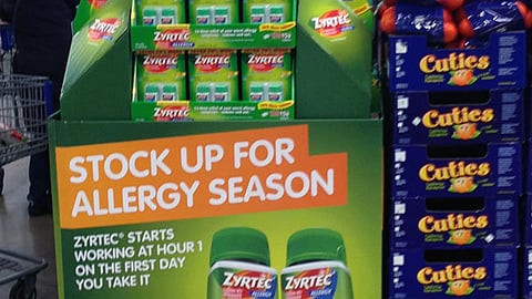 Zyrtec 'Stock Up for Allergy Season' Pallet Display