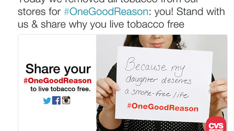 CVS 'OneGoodReason' Tweet