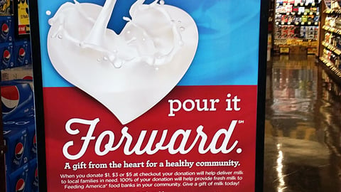 Kroger 'Pour it Forward' Stanchion Sign