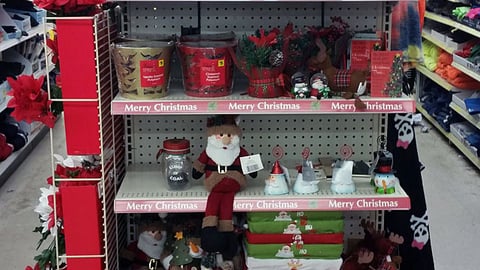 Dollar General 'Merry Christmas' Endcap Display