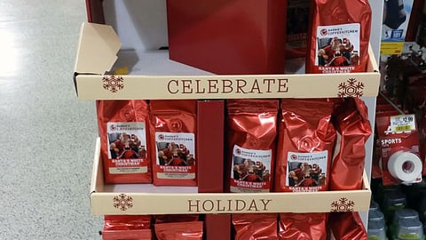 Barnie's CoffeeKitchen Santa's White Christmas Shipper