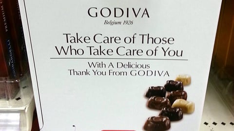 Godiva Target 'Take Care' Shelf Insert
