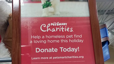 PetSmart Charities Holiday Checkout Sign