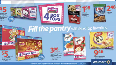 Walmart '4 Box Tops' Feature