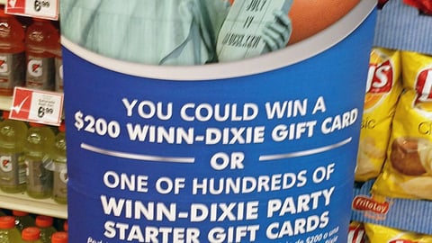 PepsiCo Winn-Dixie 'Your Party On Us' Standee