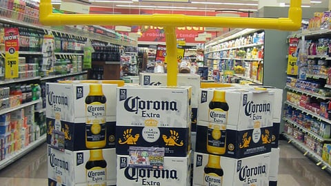 Corona Extra Football Case Stack