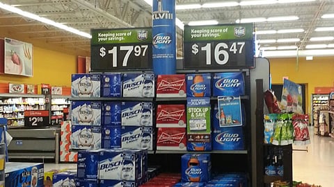 Walmart Bud Light Super Bowl Endcap