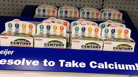 Meijer 'Resolve to Take Calcium' Shelf Tray