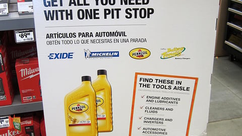 Home Depot 'Auto Supplies' Standee