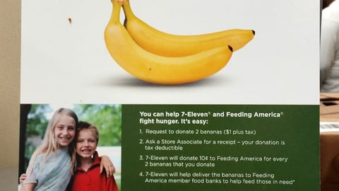 Feeding America 7-Eleven Counter Sign 