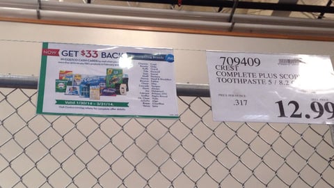 Costco P&G Over-Wire Sign