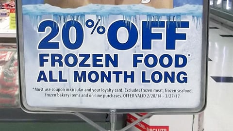 A&P 'Frozen Food Month' Stanchion Sign