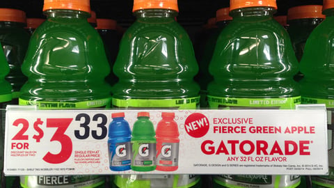 7-Eleven Gatorade 'Fierce Green Apple' Shelf Sign