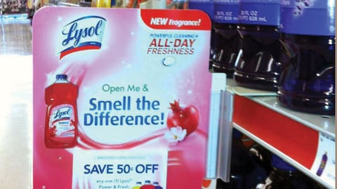 Lysol Family Dollar 'Smell the Difference' Shelf Talker