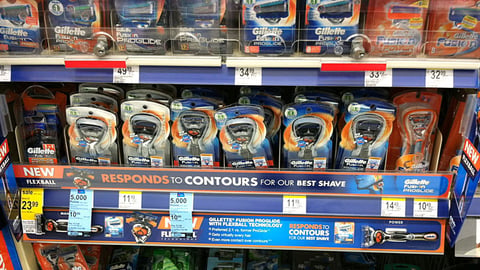 Gillette Fusion ProGlide 'Flexball' Shelf Signs