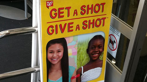 Walgreens 'Get a Shot, Give a Shot' A-Board