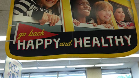 Walgreens 'Go Back Happy and Healthy' Ceiling Sign