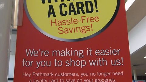 Pathmark 'Hassle-Free Savings' Checkout Sign