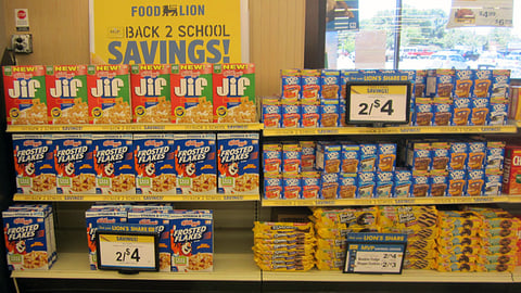 Food Lion Kellogg 'Back 2 School Savings' In-Line Display
