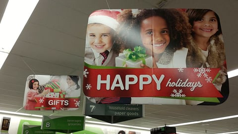 Walgreens Holiday Ceiling Signs