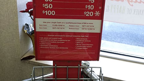 Walgreens 'Jingle Cash' Rack Sign