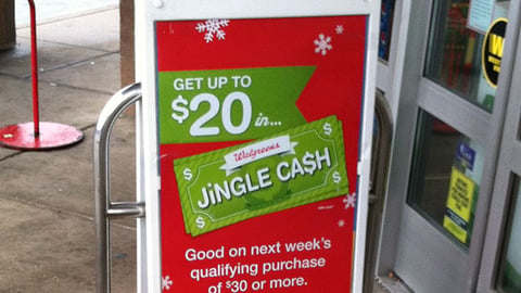 Walgreens 'Jingle Cash' A-Board