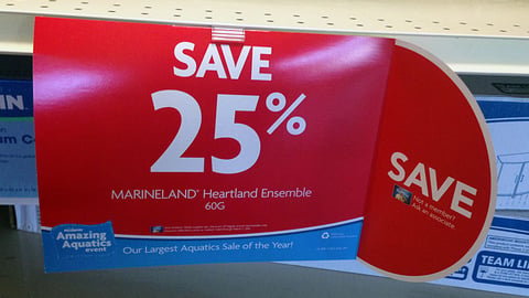 PetSmart Marineland 'Amazing Aquatics' Price Sign