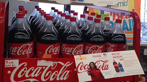 Coke Family Dollar 'Gold Medal Mom' Signs