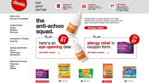 Target.com 'Hay-Fever-Conquered Run' Page