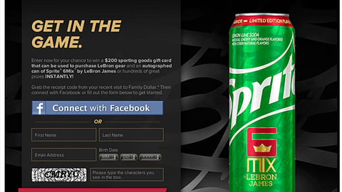 Family Dollar Sprite 6 Mix Landing Page