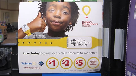 Walmart Children's Miracle Network Checkout Sign