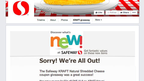 Safeway 'Kraft Giveaway' Facebook Tab