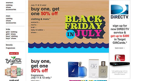 Target 'Black Friday in July' Leaderboard Ad