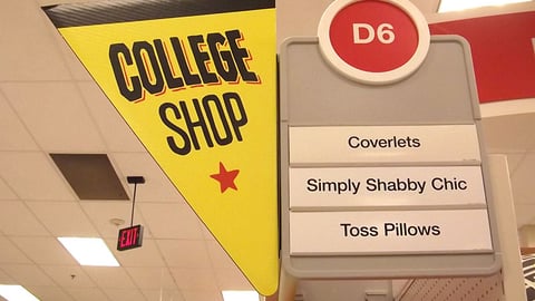 Target 'College Shop' Aisle Sign