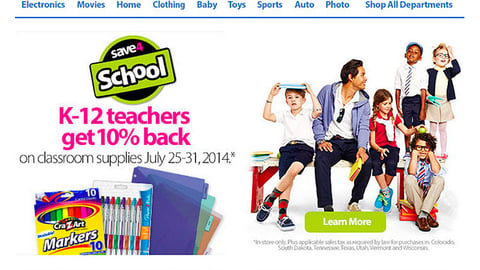 Walmart 'Save 4 School' Email