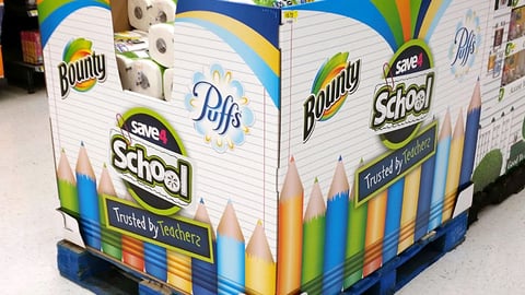 P&G Walmart 'Save 4 School' Dump Bin