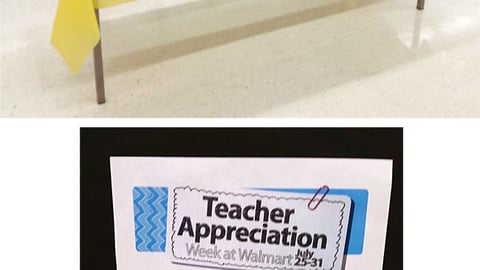 Walmart 'Teacher Appreciation Week' Table Display