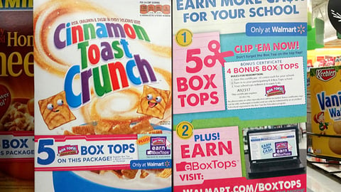 Cinnamon Toast Crunch Walmart '5 Box Tops' Packaging