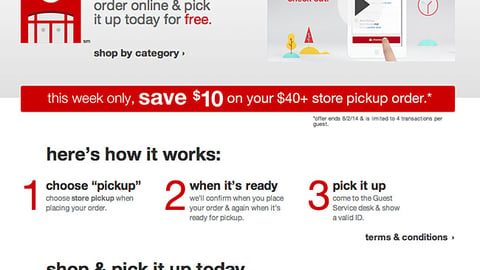 Target.com Store Pickup Page